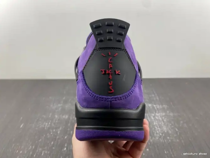 Cheap Purple Jordan 4 Air x Scott Travis Suede 0501